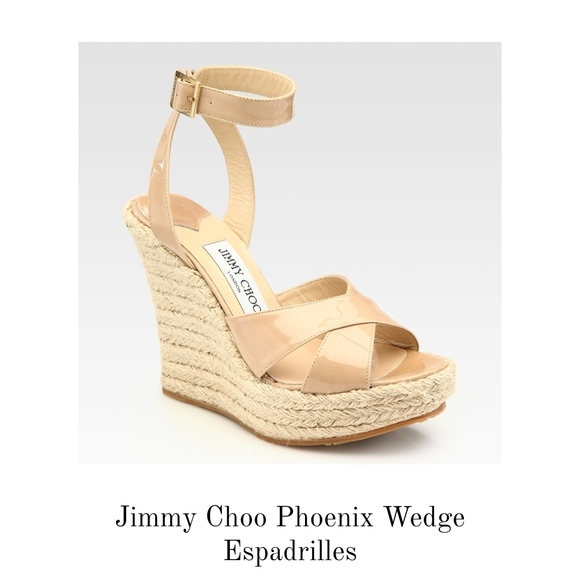 Jimmy Choo Nude Pheonix Espadrille Wedges Wrap Strap Sandal Size 10 - Picture 1 of 13